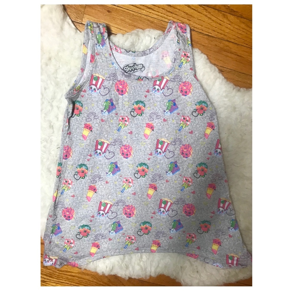Girls Shopkins Character Tank Top Grey